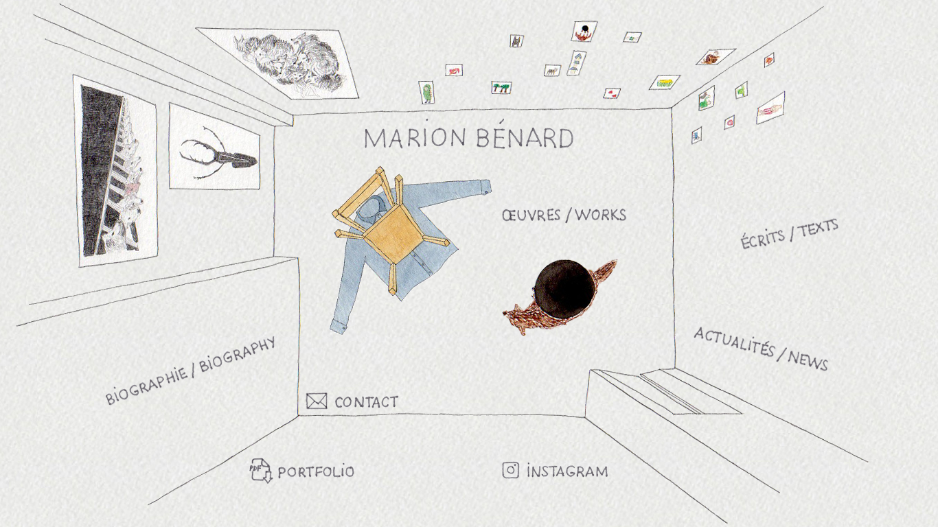 Marion Bénard, actualités, dessins, sculptures, installations, objets, aquarelles, liens, contact, et...